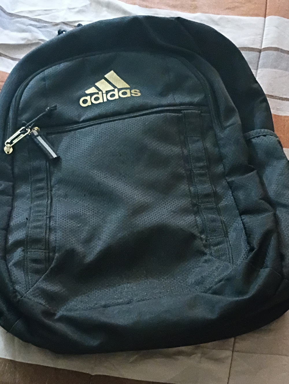 adidas Black Backpack with Gold Logo Accent